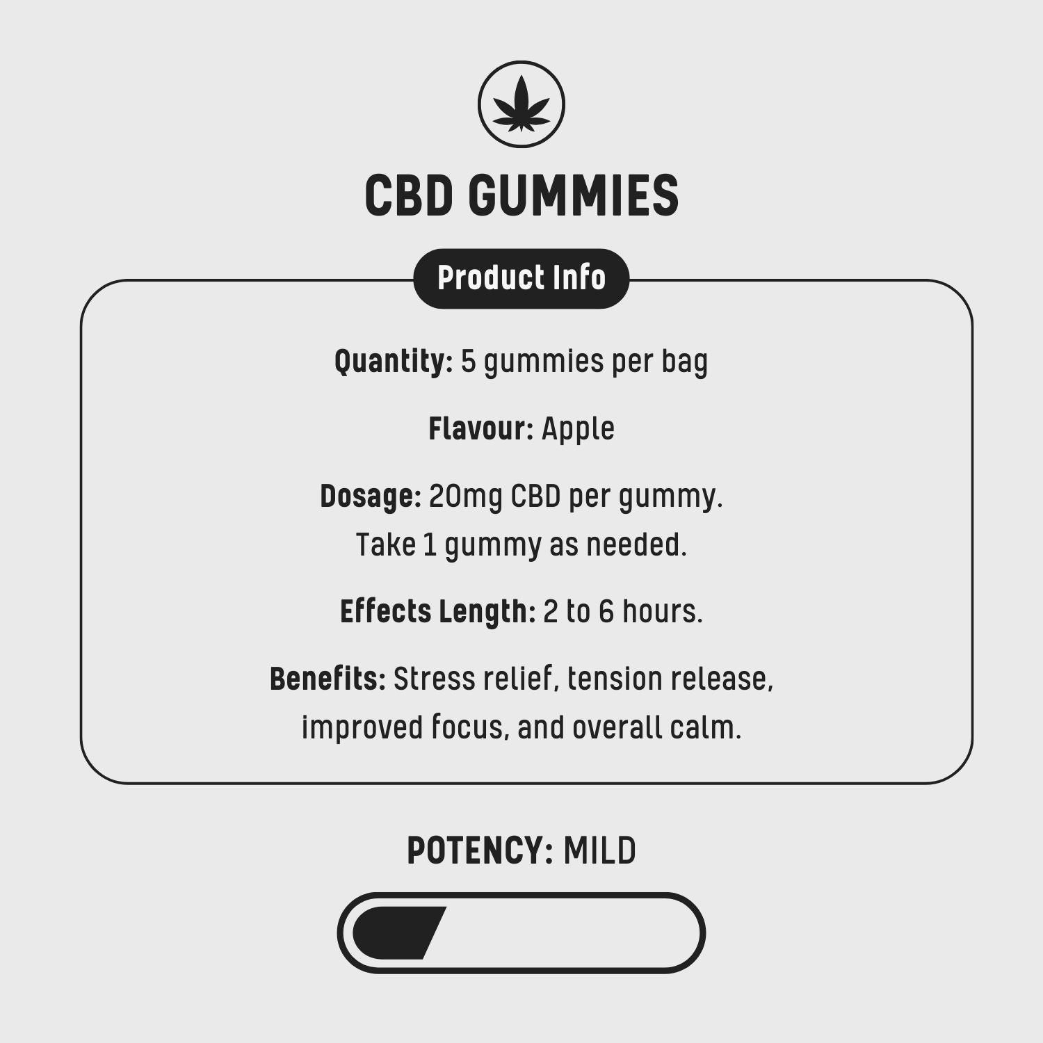 CBD Gummies (20mg) - Apple