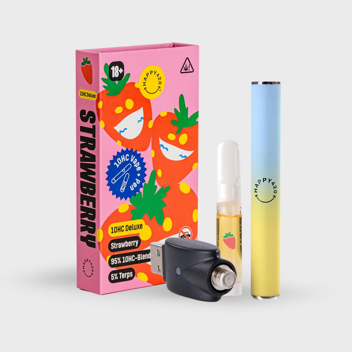 10HC Rechargeable Vape Kit - Strawberry | Happy420 South Africa