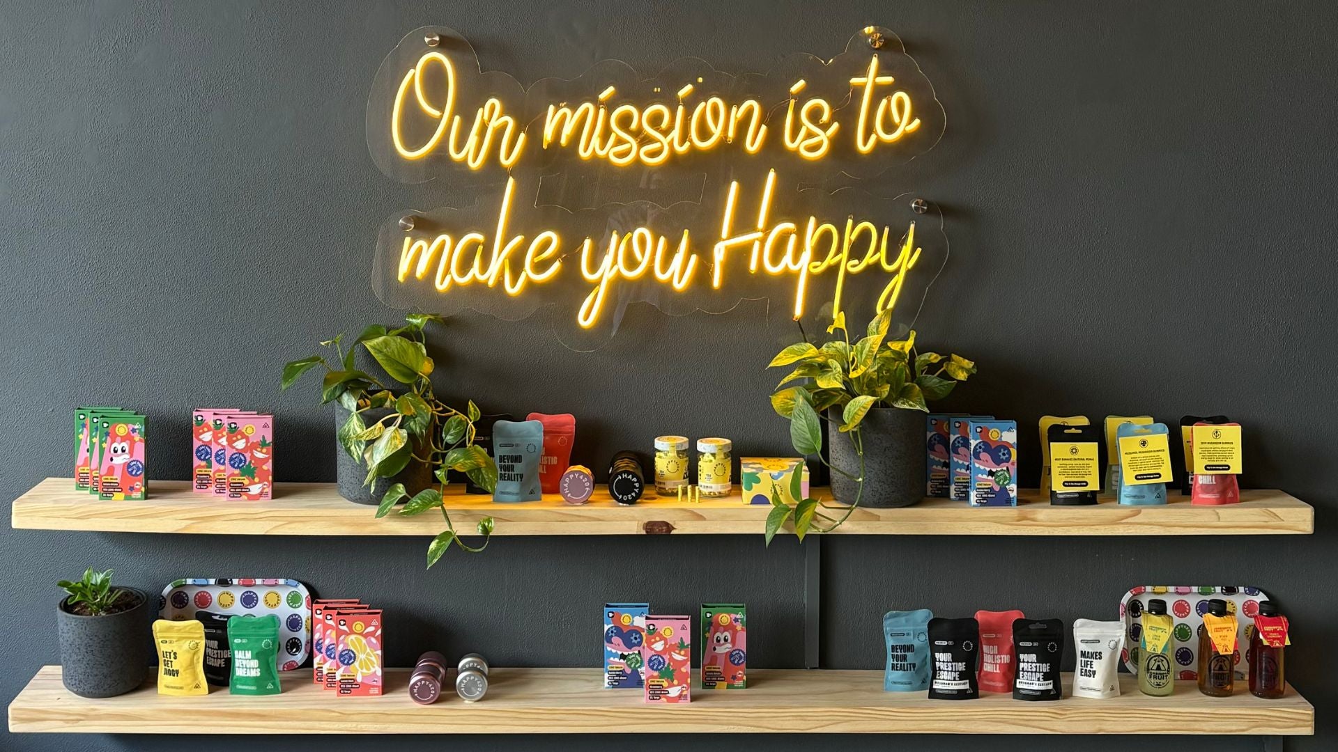 Happy420 Africa In-store Product Shelf Display - Our Mission is to make you happy