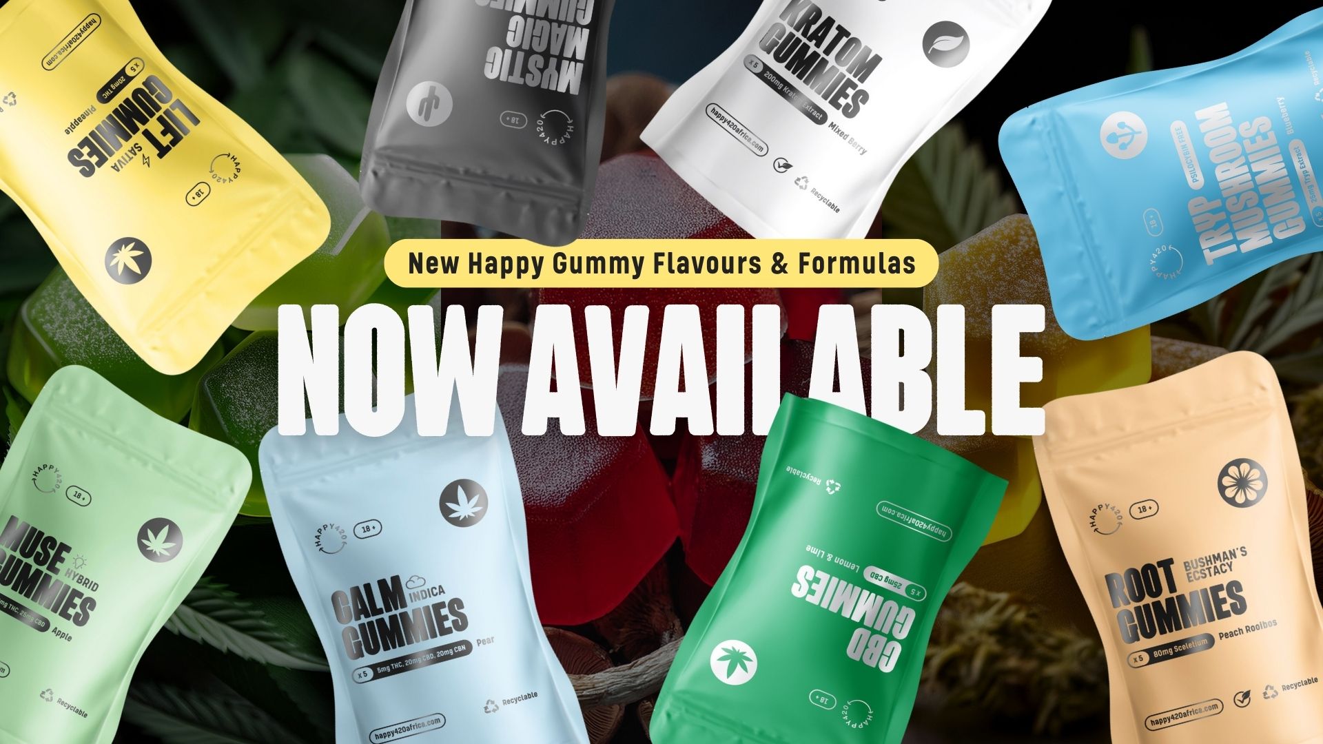 New Happy Gummy Flavours & Formulas packshots