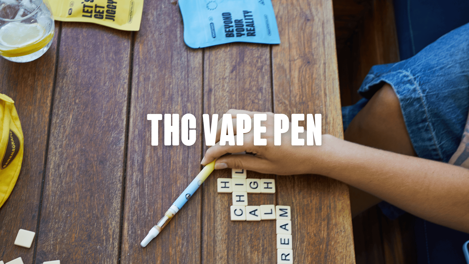 A desk with a vape pen on it