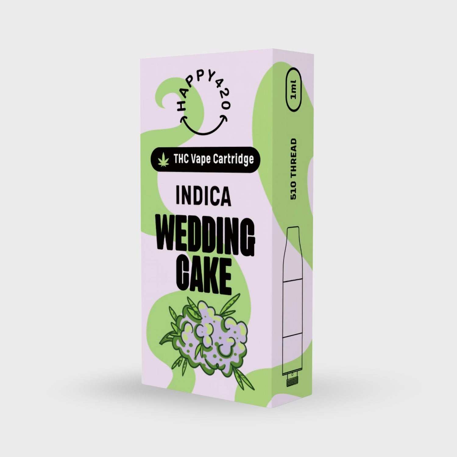 THC Vape 1ml Cartridge (Postless / 510 Thread) – Wedding Cake