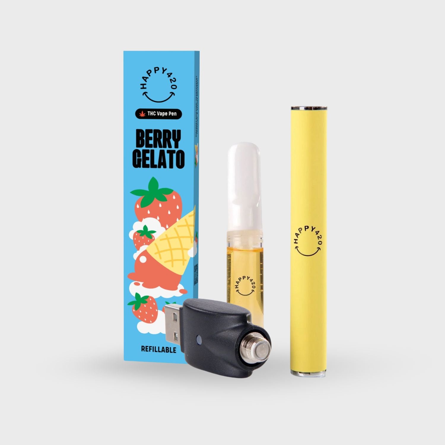 98% THC Rechargeable Vape Kit – Berry Gelato
