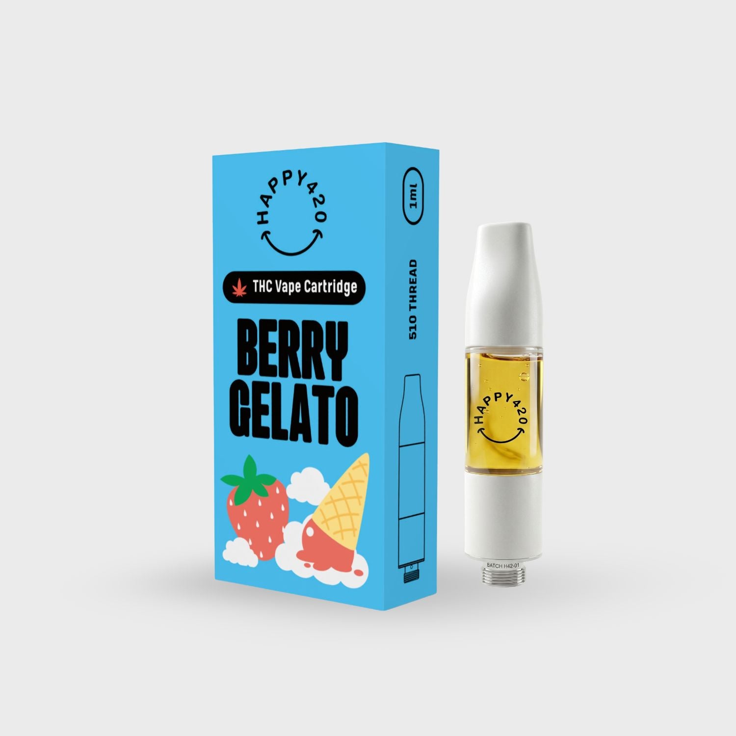 98% THC Vape 1ml Cartridge – Berry Gelato | Happy420 South Africa