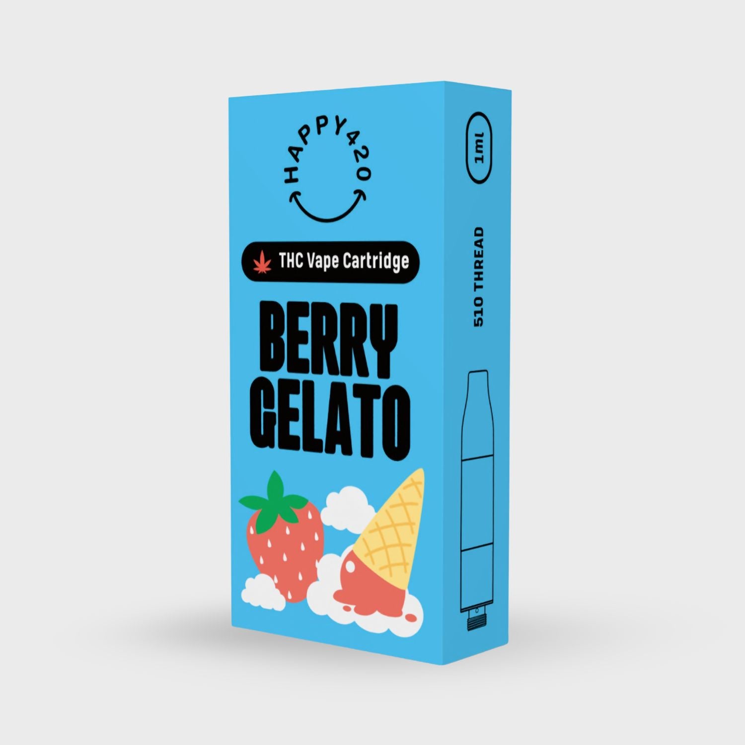 THC Vape 1ml Cartridge (Postless / 510 Thread) – Berry Gelato