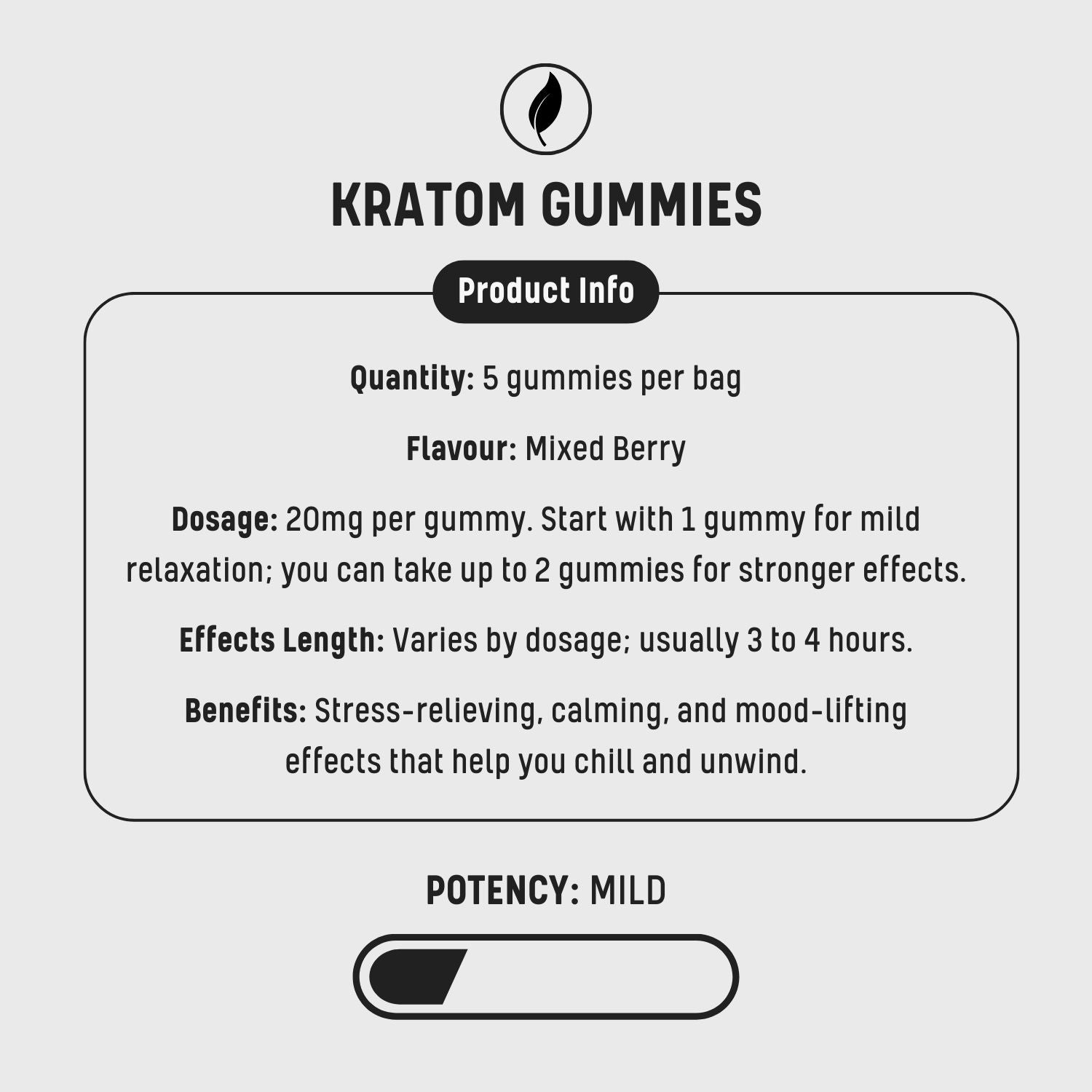 Kratom Gummies (20mg) - Mixed Berry
