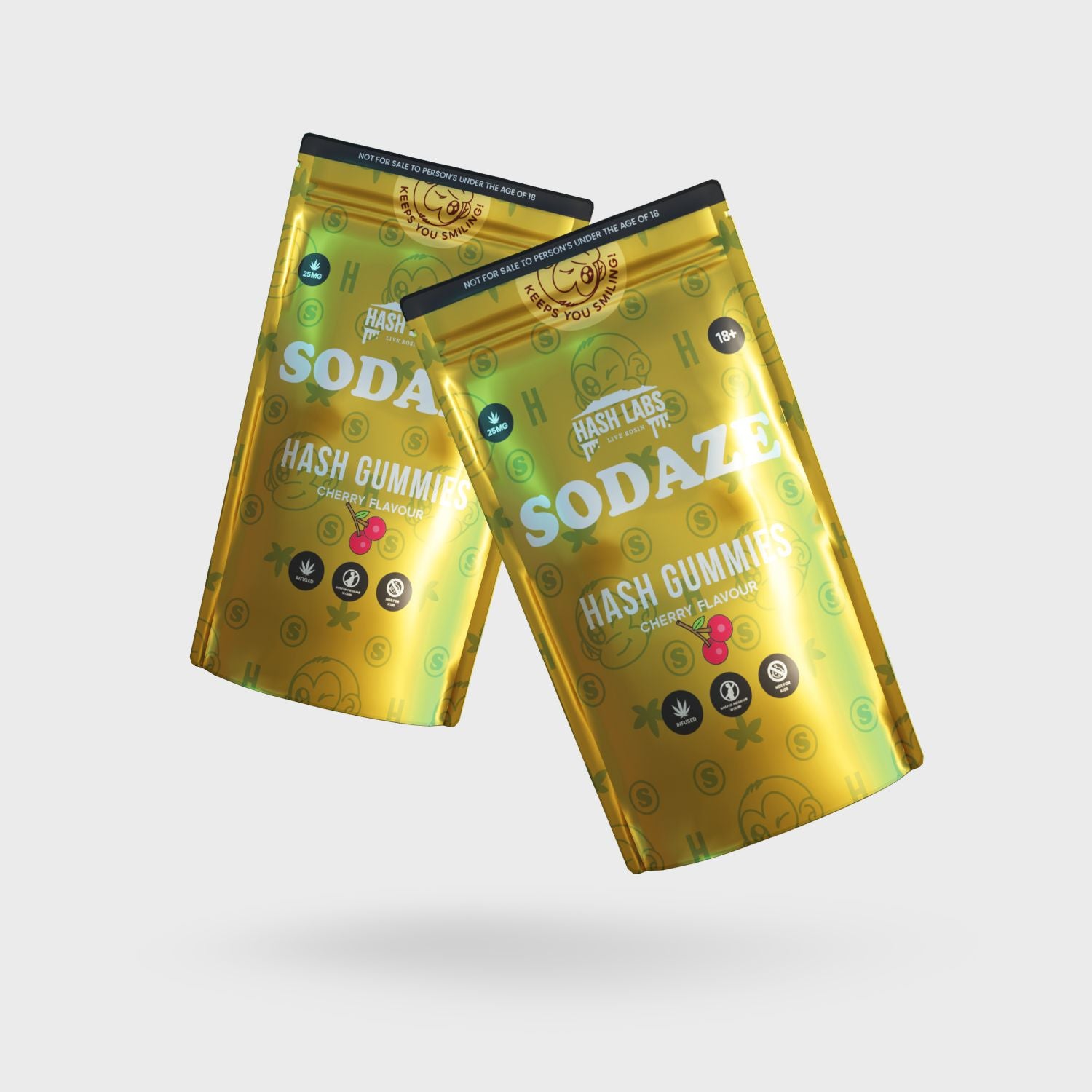 THC Sodaze Cherry Hash Gummies 25mg