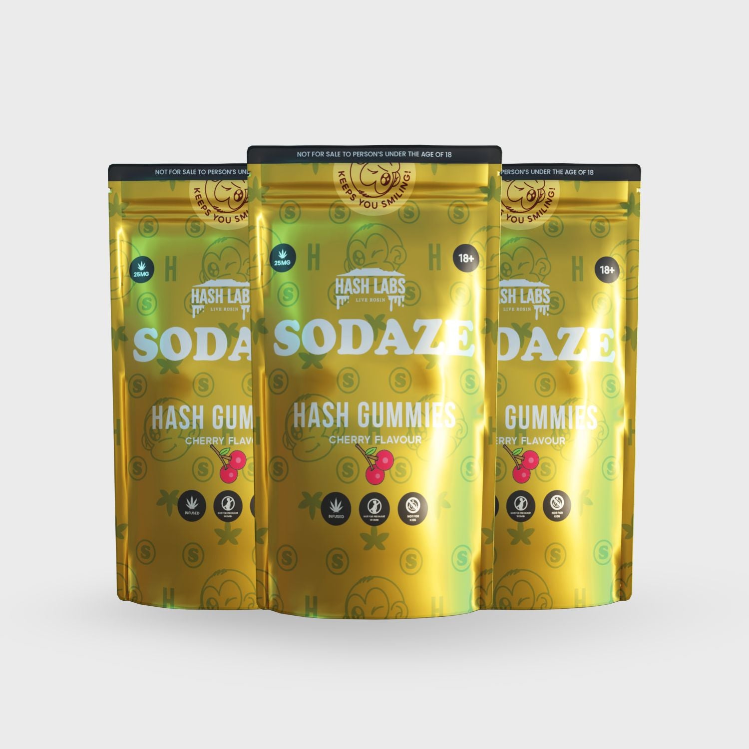 THC Sodaze Cherry Hash Gummies 25mg