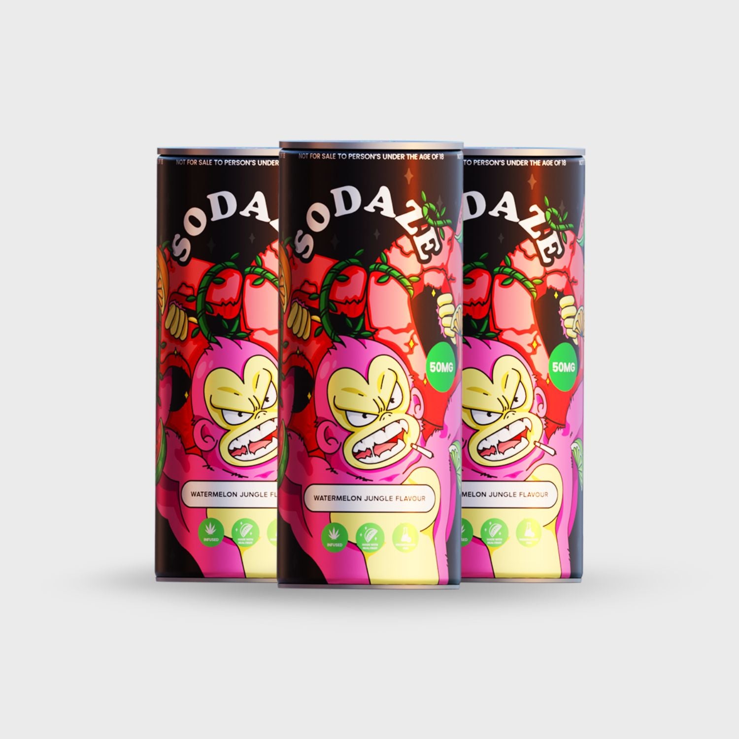 THC Sodaze Craft Soda - Watermelon Jungle 50mg