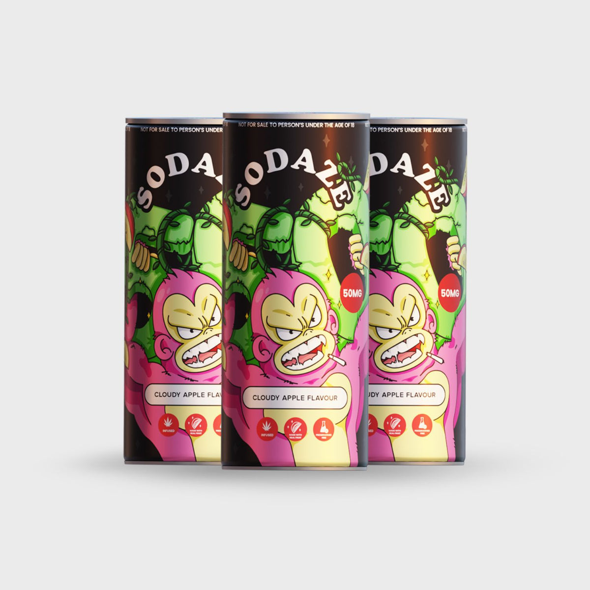 THC Sodaze Craft Soda - Cloudy Apple 50mg