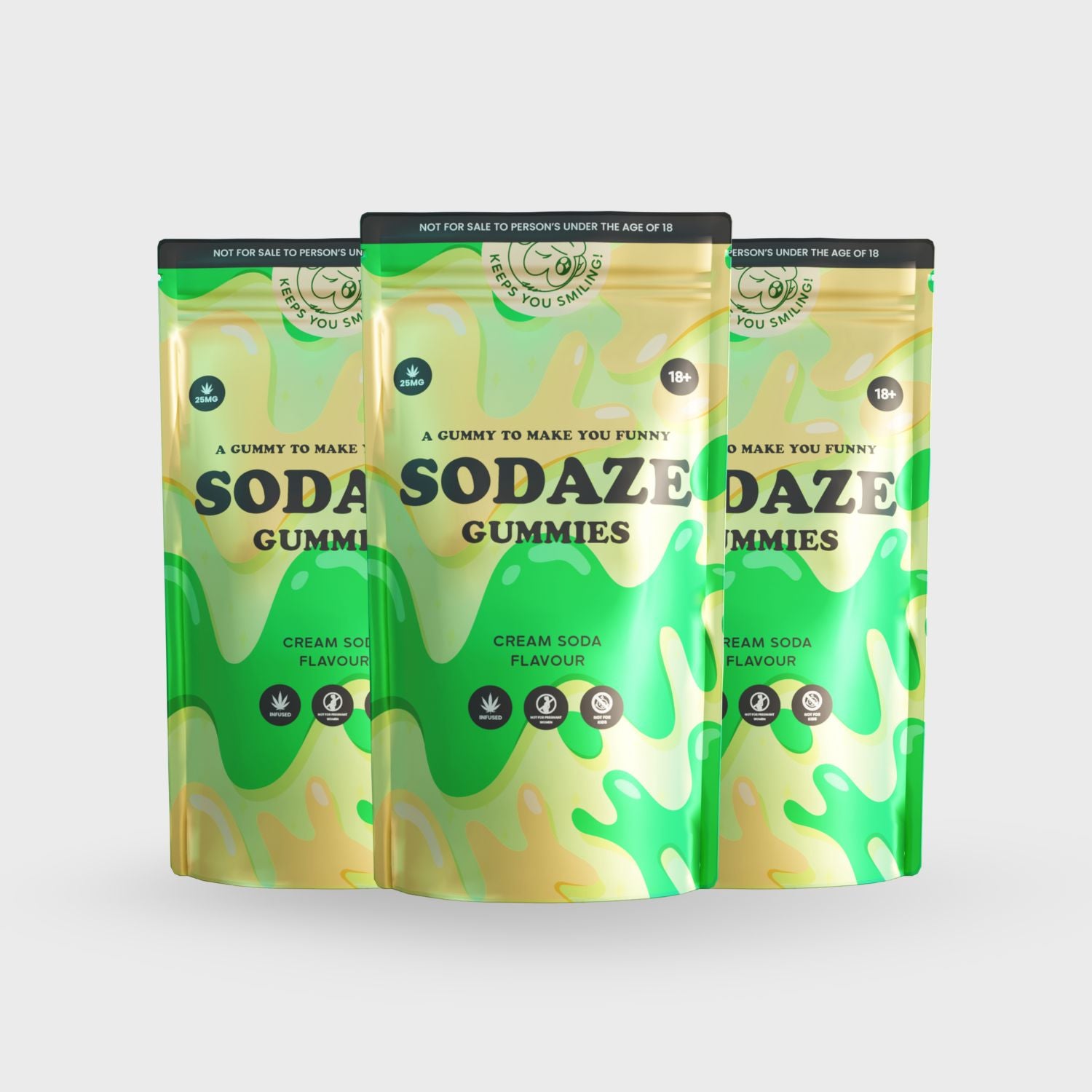 THC Sodaze Cream Soda Gummies 25mg