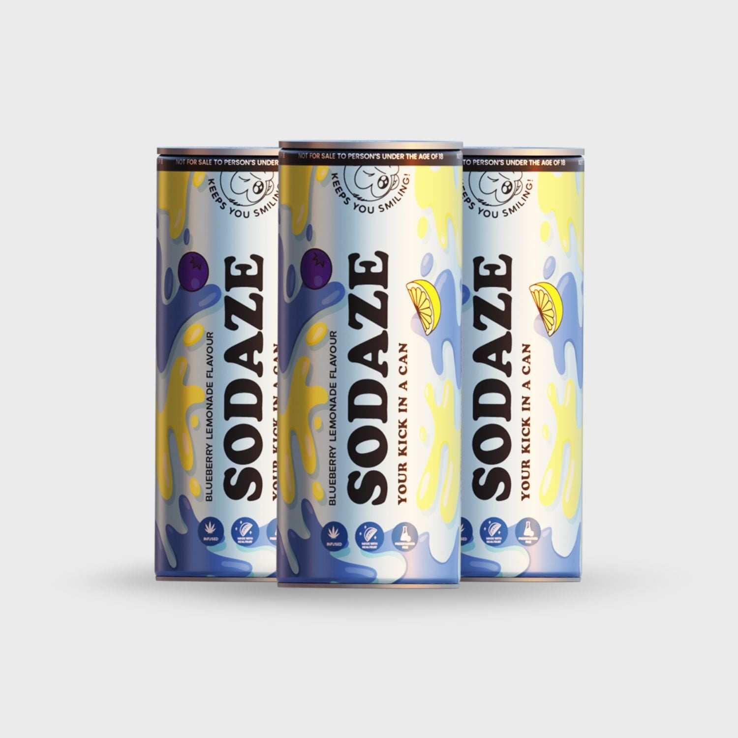 THC Sodaze Craft Soda - Blueberry Lemonade 30mg