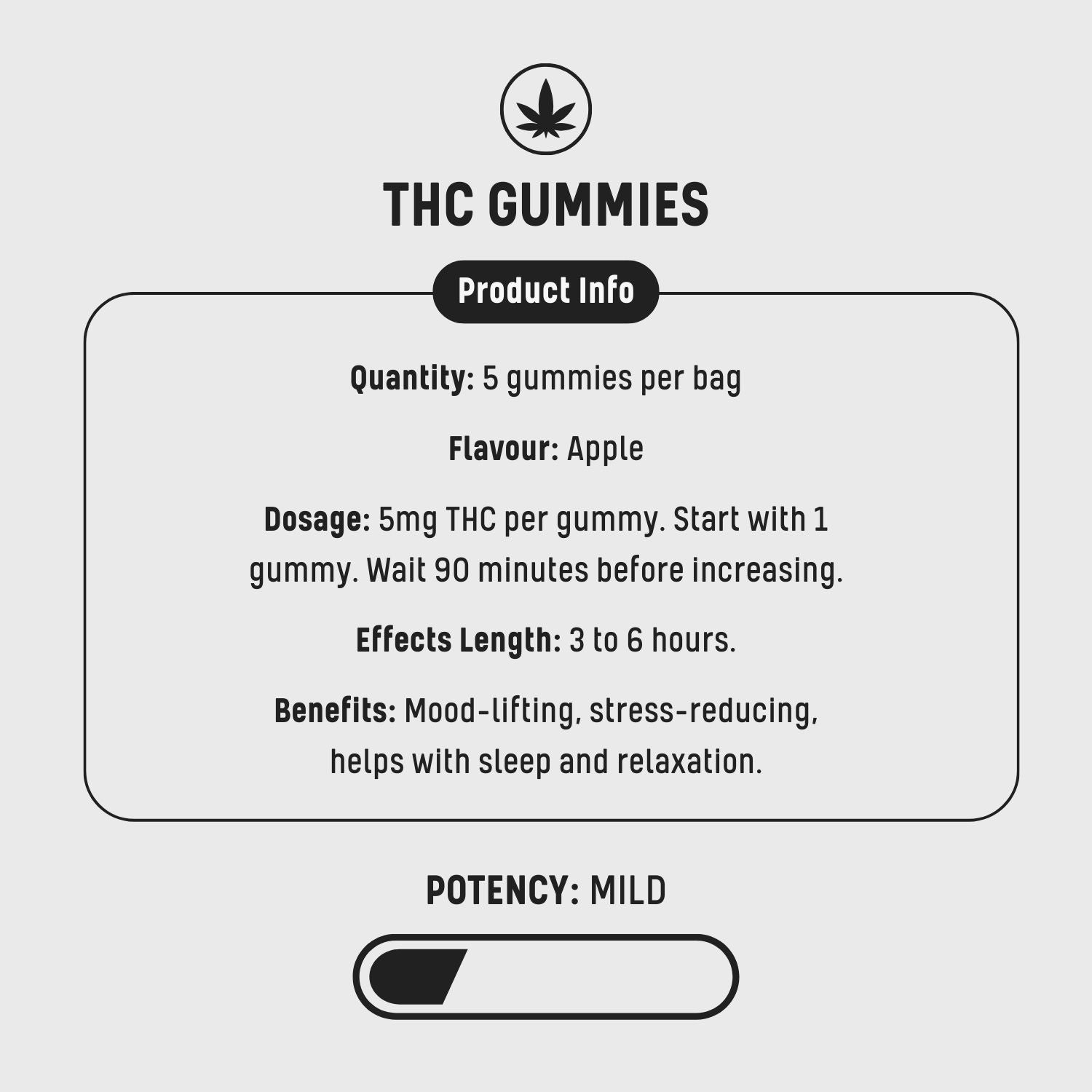 THC Gummies (5mg) - Apple