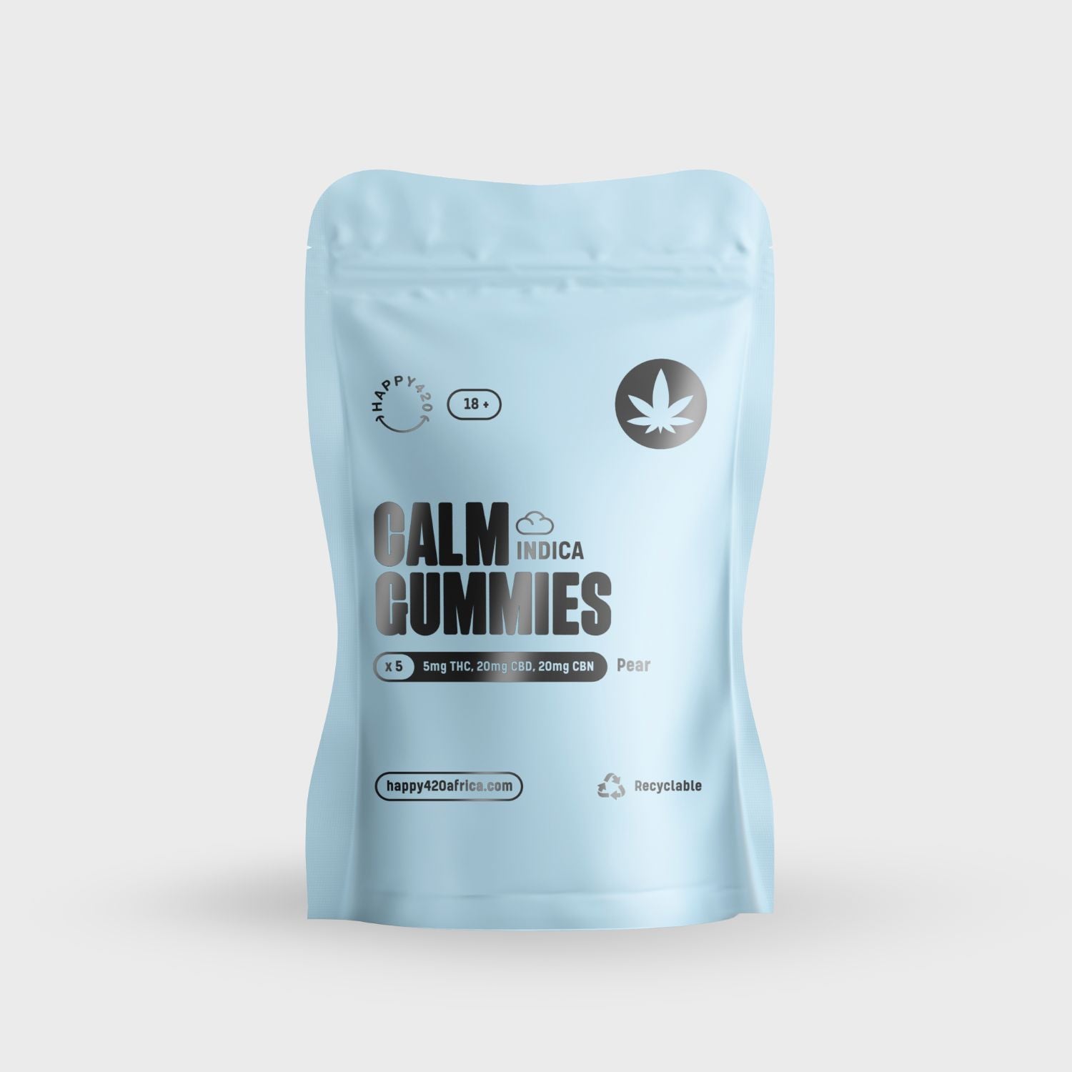 THC Indica Calm Gummies Happy420 front of pack